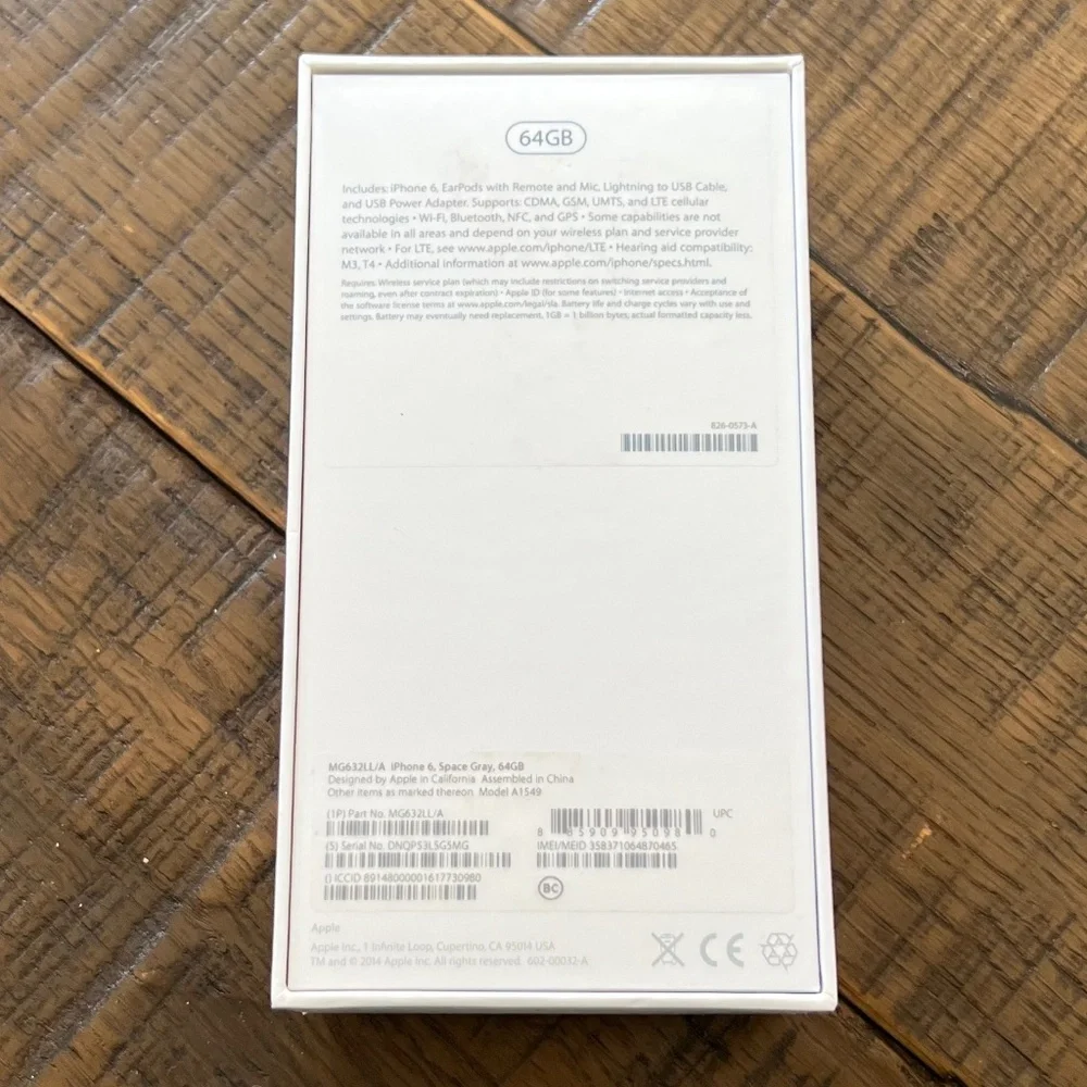 Apple iPhone 6 Box (Empty) for Display/Nostalgia/Keepsake
